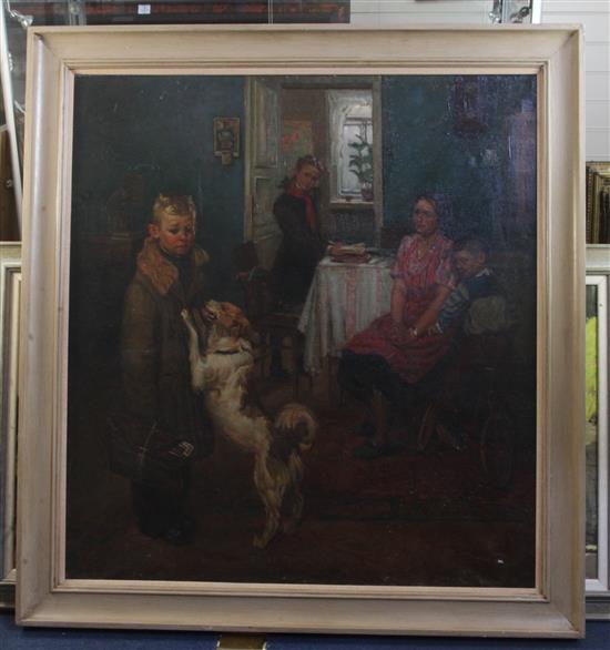 After Fyodor Reshetnikov (1906-1988) Bad Marks 39.5 x 36.5in.